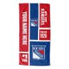 [Personalization Only] OFFICIAL NHL Colorblock Personalized Beach Towel - New York Rangers - Personalization Only