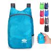 20L Unisex Lightweight Outdoor Backpack; Waterproof Folding Backpack; Casual Capacity Camping Bag For Travel Hiking Cycling Sport - Blue Color