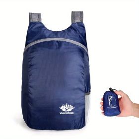 Portable And Foldable Small Backpack; Short-Distance Travel Bag For Men And Women For American Football Spectators - Dark Blue