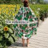 Green Flower Portable Changing Cloak Cover-Ups Instant Shelter Beach Pool Fashion Photo-shoots Camping Dressing Cover Cloth - Default