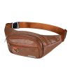 PU Chest Bag Solid Color Lightweight Travel Waist Bag Daily Commuting Large-capacity Messenger Chest Bag - Black