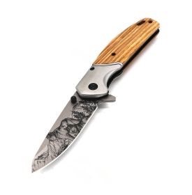 3.5" Spring Assisted Knife Drop Point Blade (Option: Title)