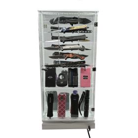 Streetwise 2 Sided Rotating LED Display with 12 Standard Knives and 16 Stun Guns (Option: Style)